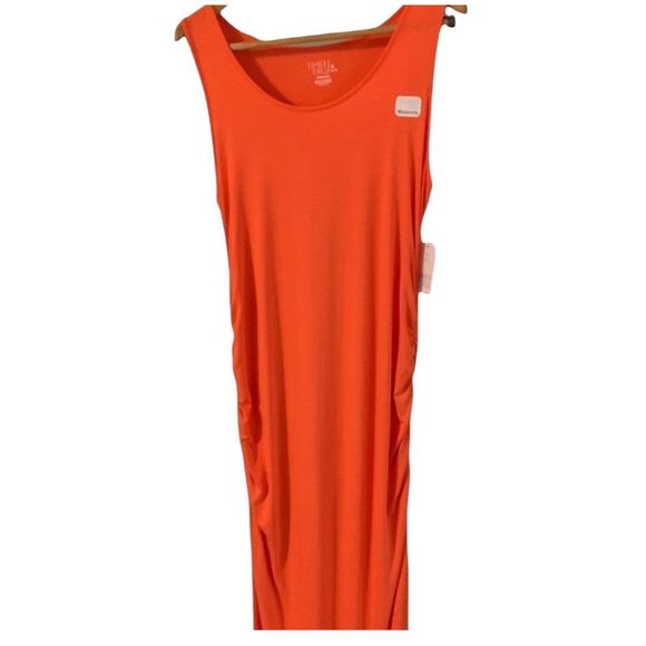 Time‎ and Tru Women's LG Maternity Knit Maxi Dress Color Coral Fire Size Large - Picture 4 of 6